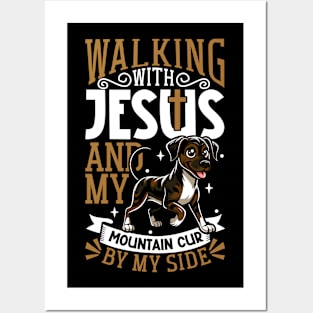 Jesus and dog - Mountain Cur Posters and Art